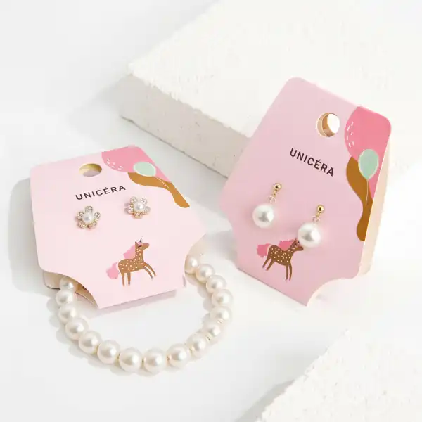 Custom Folded Necklace And Earring Display Tag
