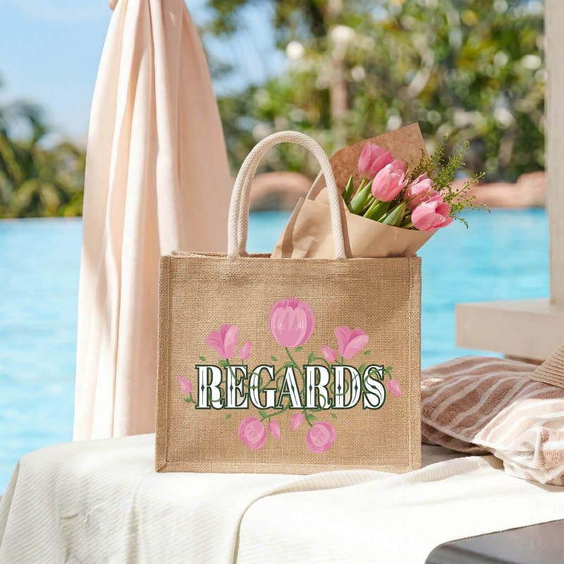 Custom Full Color Jute Gift Bags-SPU