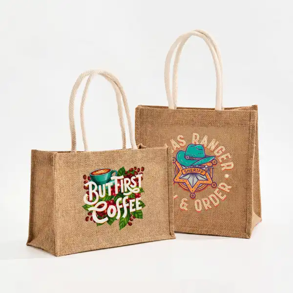 Custom Full Color Jute Gift Bags