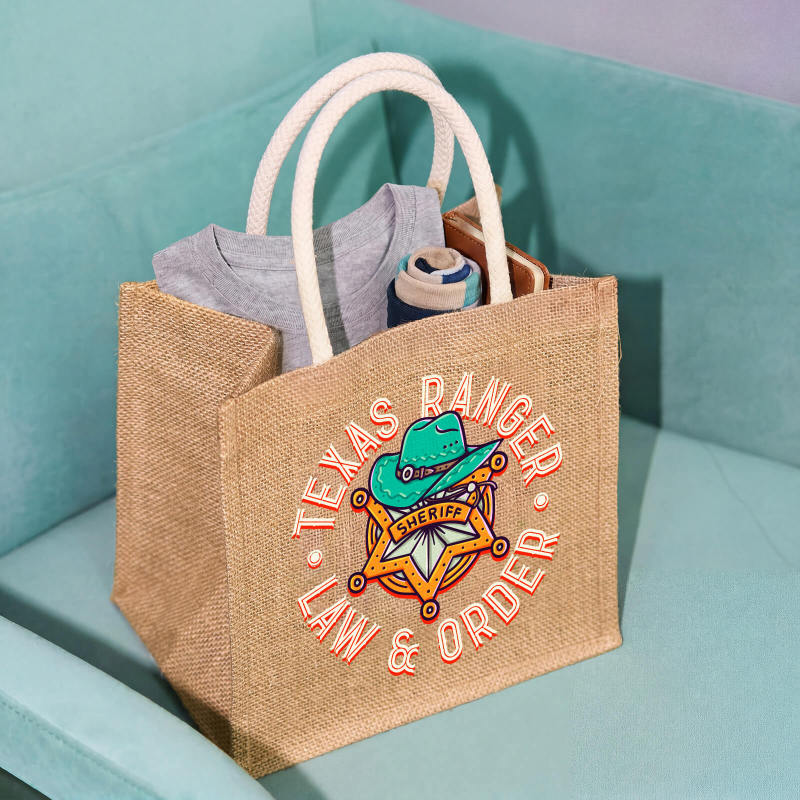 Custom Full Color Jute Gift Bags-SPU