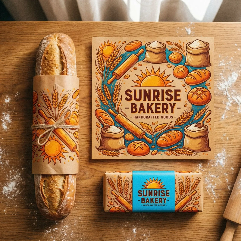 Custom Grease Resistant Food Wrapping Paper for Bakery Shop