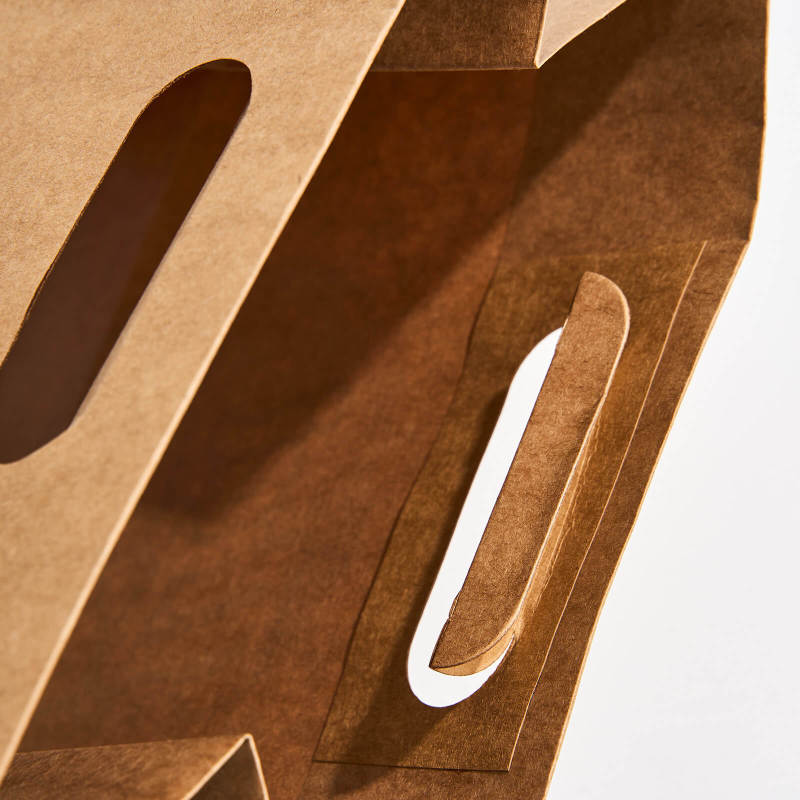 Custom Kraft Die Cut Handle Paper Bag SPU