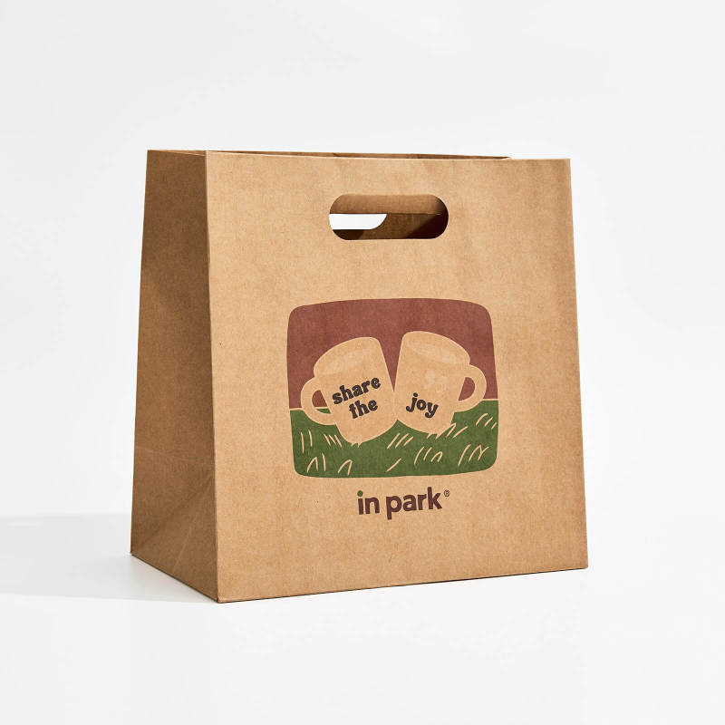 Custom Kraft Die Cut Handle Paper Bag SPU