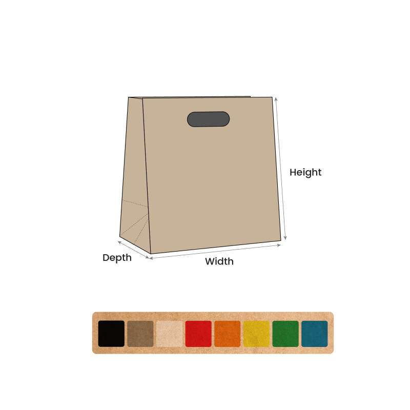 Custom Kraft Die Cut Handle Paper Bag SPU
