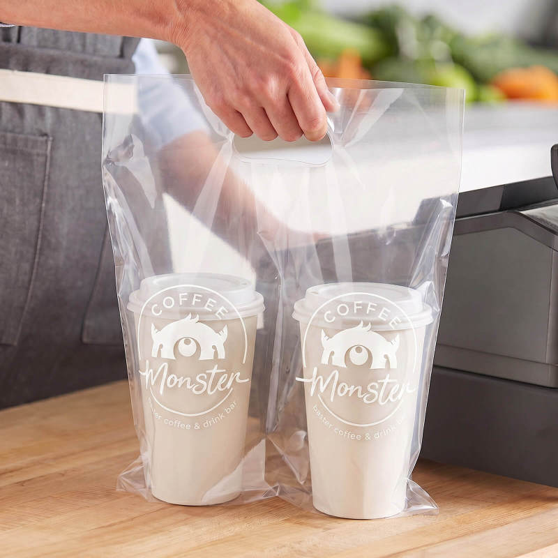 Custom Plastic Drink Carrier Bags-SPU