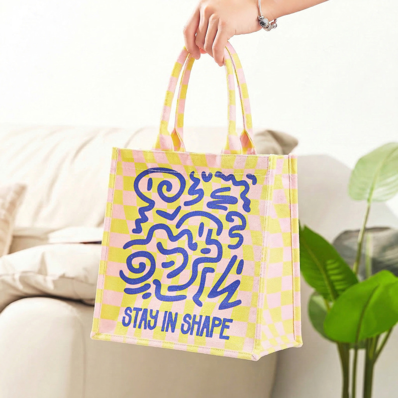 Custom Premium Cotton Canvas Flat Bottom Tote Bag with Padded Handles