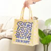 Custom Premium Cotton Canvas Flat Bottom Tote Bag with Padded Handles