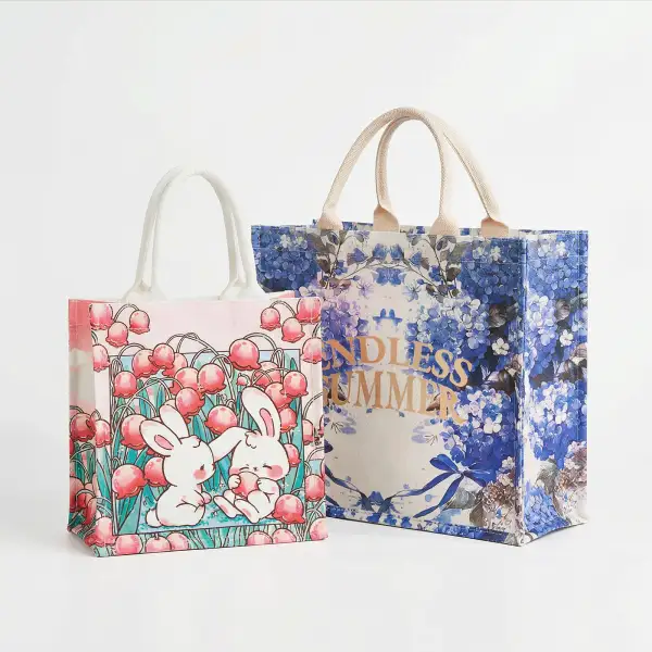 Custom Premium Cotton Canvas Flat Bottom Tote Bag with Padded Handles