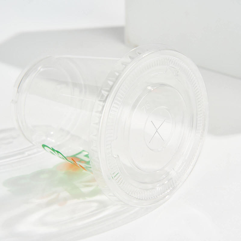 Custom Recyclable Plastic Cups Flat Straw Lid SPU