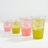 Custom Recyclable Plastic Cups Flat Straw Lid