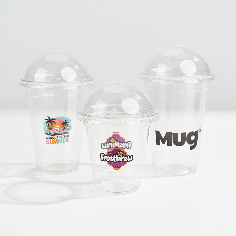 Custom Recyclable Plastic Cups with Dome Lids-spu