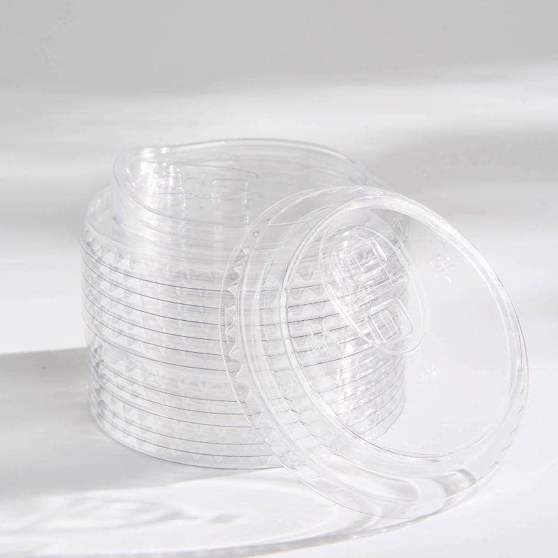 Custom Recyclable Round Bottom Plastic Cups with sip-through Lids-SPU