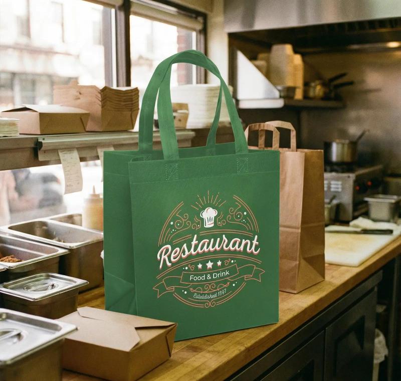 Custom Reusable Grocery Tote Bags For Restaurants