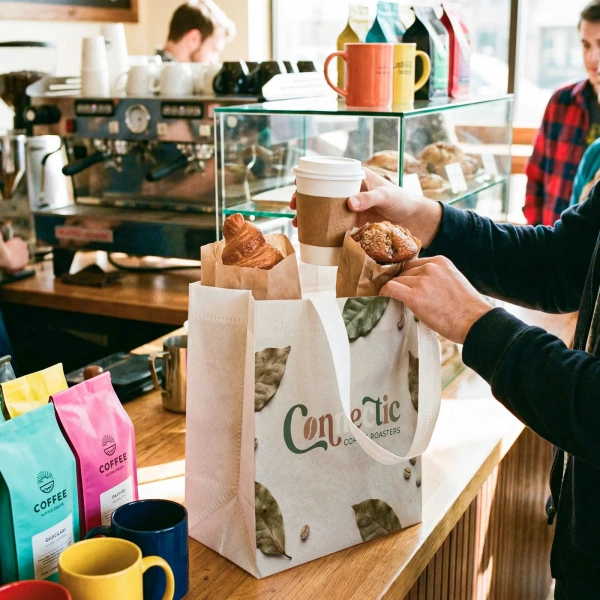 Custom Reusable Non-Woven Bags for Bakeries