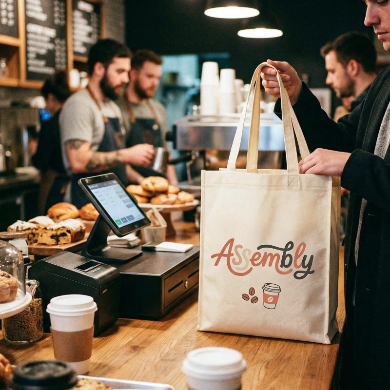 Custom Reusable Grocery Tote Bags for Bakery Shop