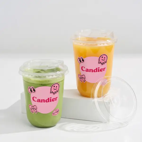 Custom Round Bottom Plastic Cups With Sip-through Lids