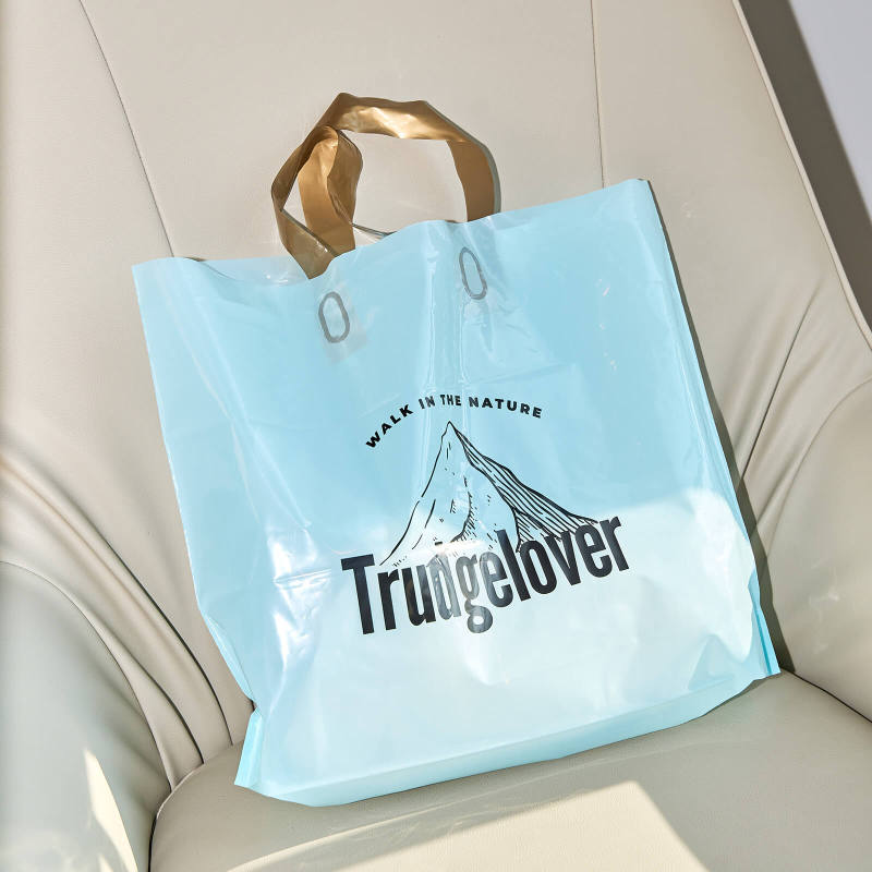 Custom Soft loop Handle Plastic Bag