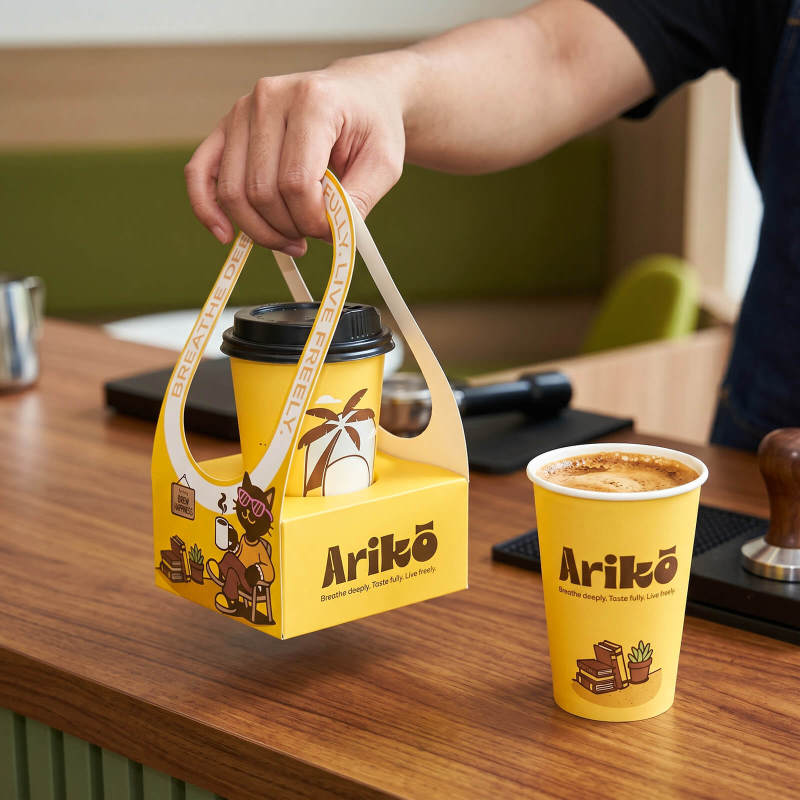Custom Takeout Cup Carrier with Handle-SPU