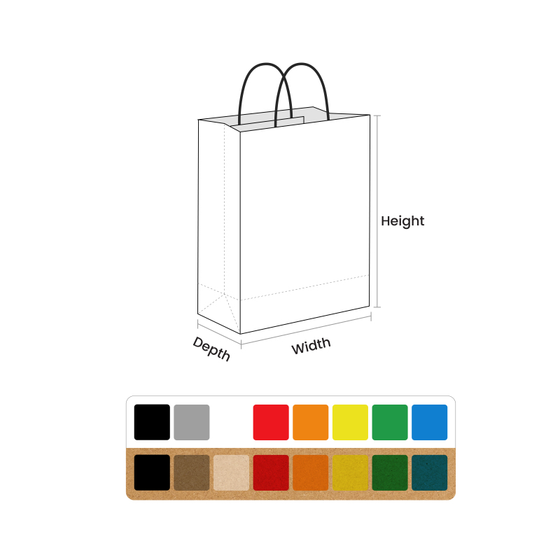 Custom Twisted Handle Paper Bags for Bakery Shop