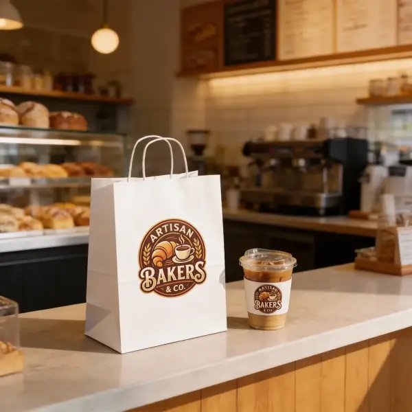 Custom Twisted Handle Paper Bags for Bakery Shop