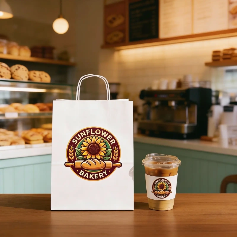 Custom Twisted Handle Paper Bags for Bakery Shop