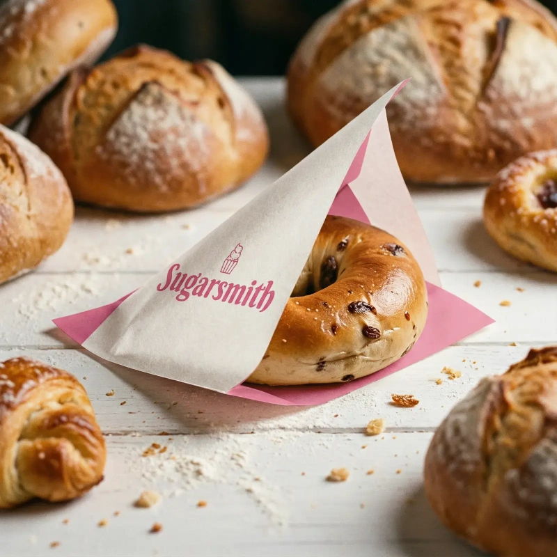 Custom Two-Sided Open Bags for Bakery Shop