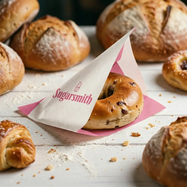 Custom Two-Sided Open Bags for Bakery Shop
