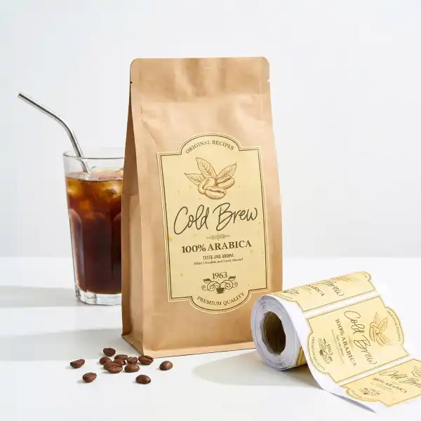 Gold Fleck Paper Label