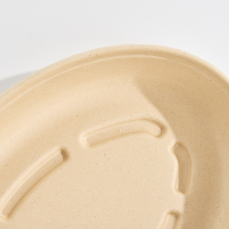 Oval sugarcane fiber tortilla bowl