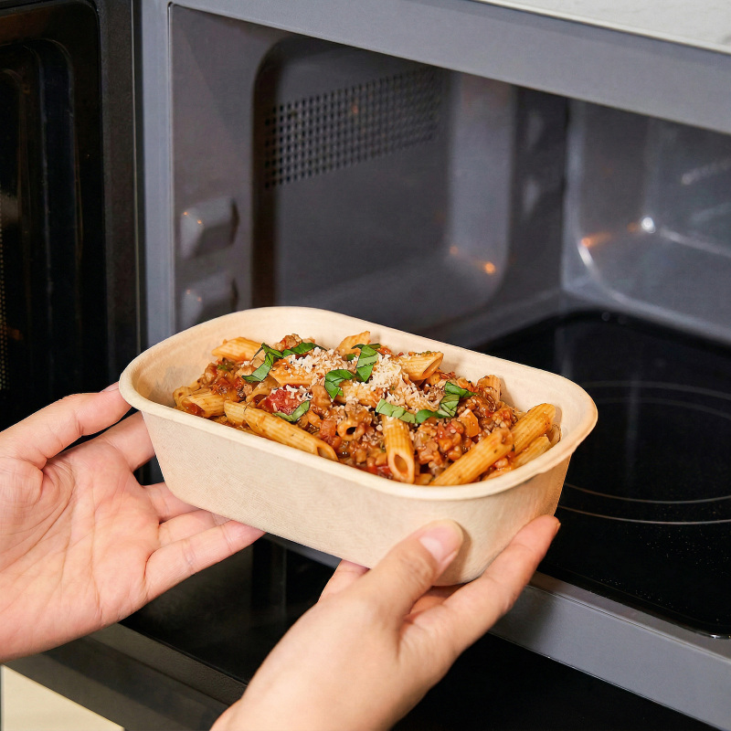 Rectangle sugarcane fiber tortilla bowl