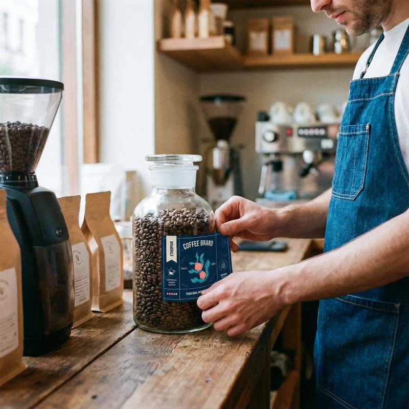 Coffee Rounded Rectangle Labels