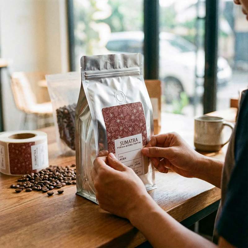 Coffee Rounded Rectangle Labels