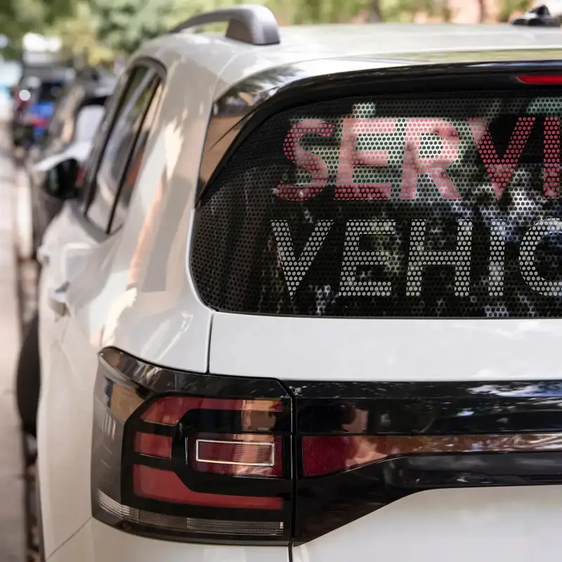 Custom Car Window Decals – Clear, Perforated & UV-Resistant | RacetopPrint