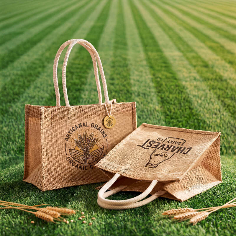 Custom Direct Print Jute Gift Bags-SPU