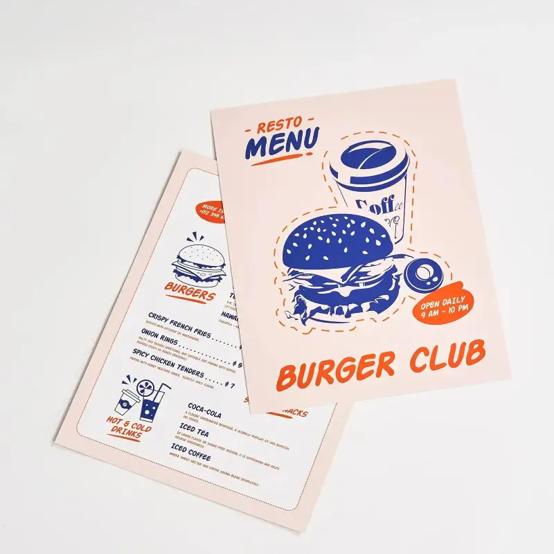 Custom Flat Menus – Premium Printing for Restaurant Branding | RacetopPrint
