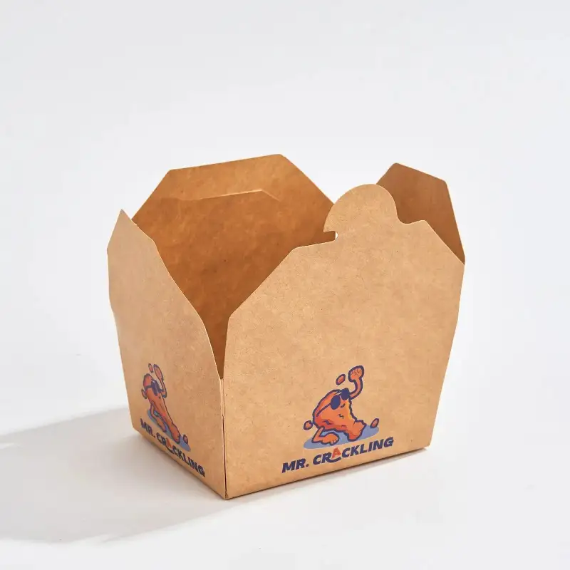 Custom Folded Kraft Take Out Boxes - Live 3D Visualization | RacetopPrint