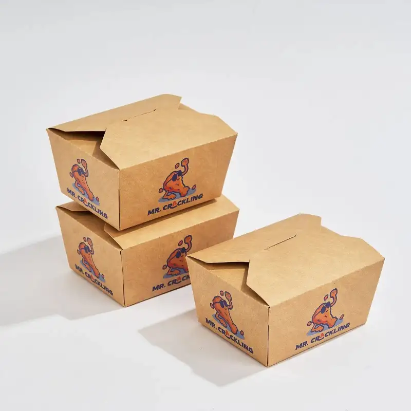 Custom Folded Kraft Take Out Boxes - Live 3D Visualization | RacetopPrint