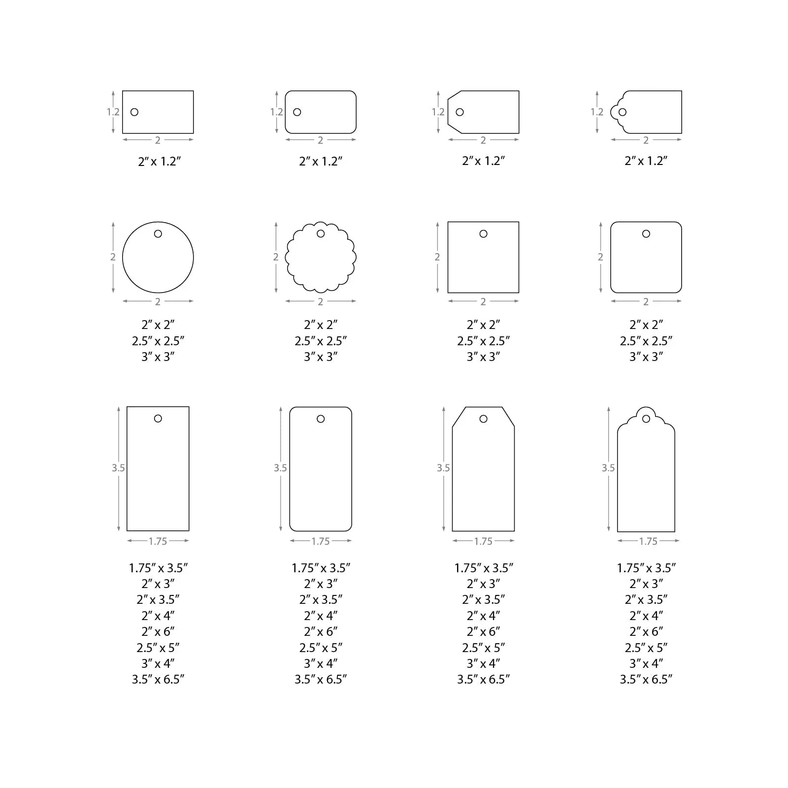 Hand Tag Sizes Custom Hang Tags - Clothing & Gift Tags in Small Batch | RacetopPrint