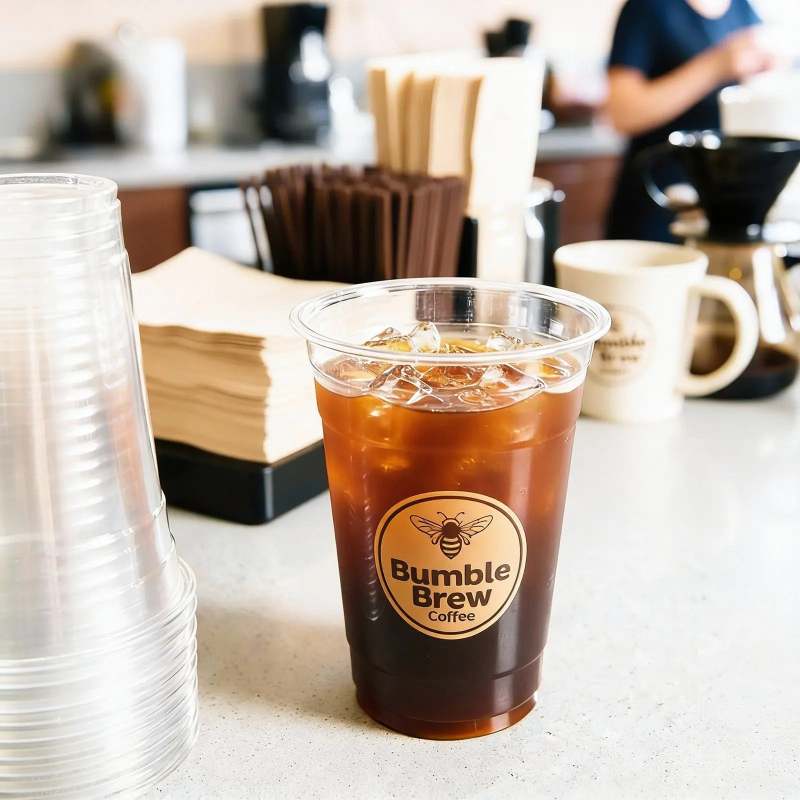 Custom Recyclable Plastic Coffee Cups