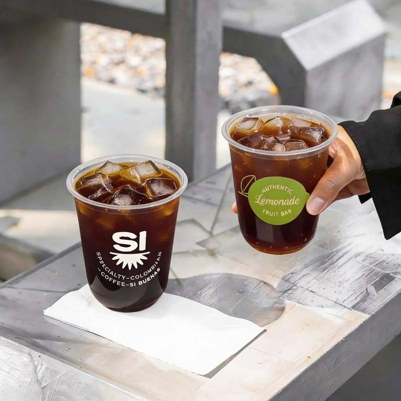 Custom Recyclable Round Bottom Plastic Coffee Cups
