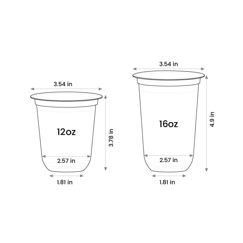 12 oz Custom Recyclable Round Bottom Plastic Cups-SPU RacetopPrint