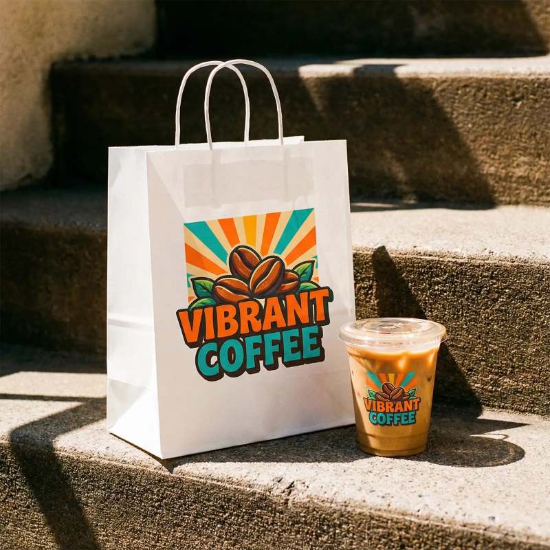 Custom Twisted Handle Coffee Paper Bags