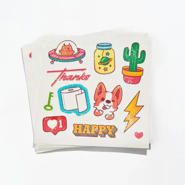 Holographic Fireworks Sticker Sheets