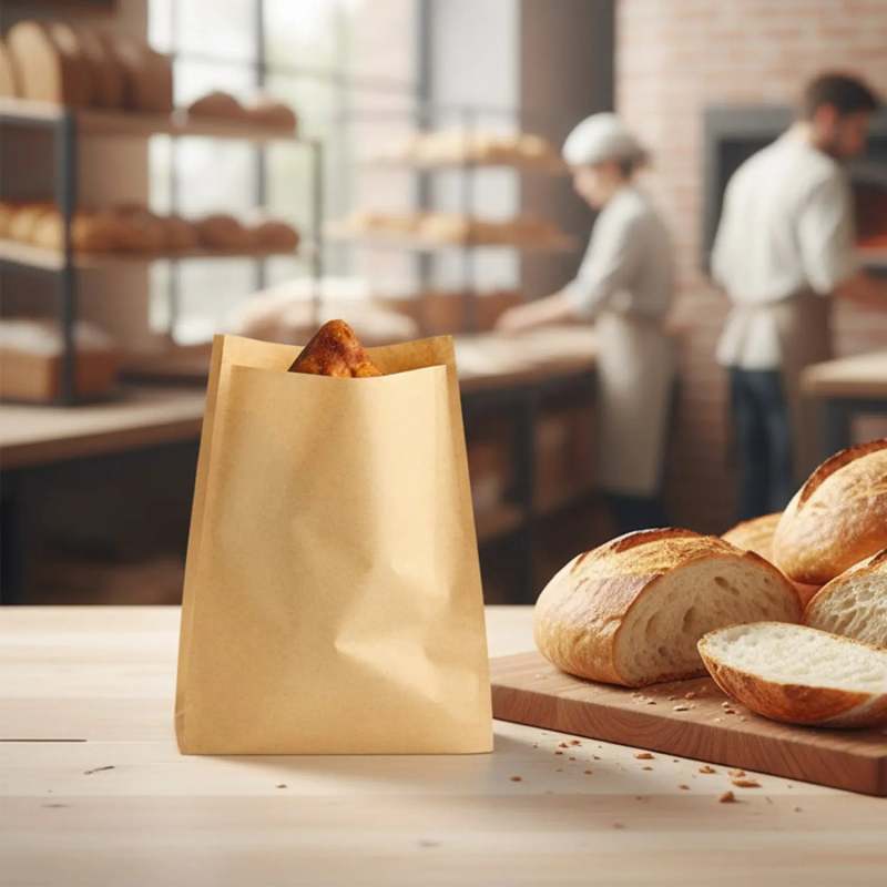 Kraft Grease Resistant Bags-SPU RacetopPrint