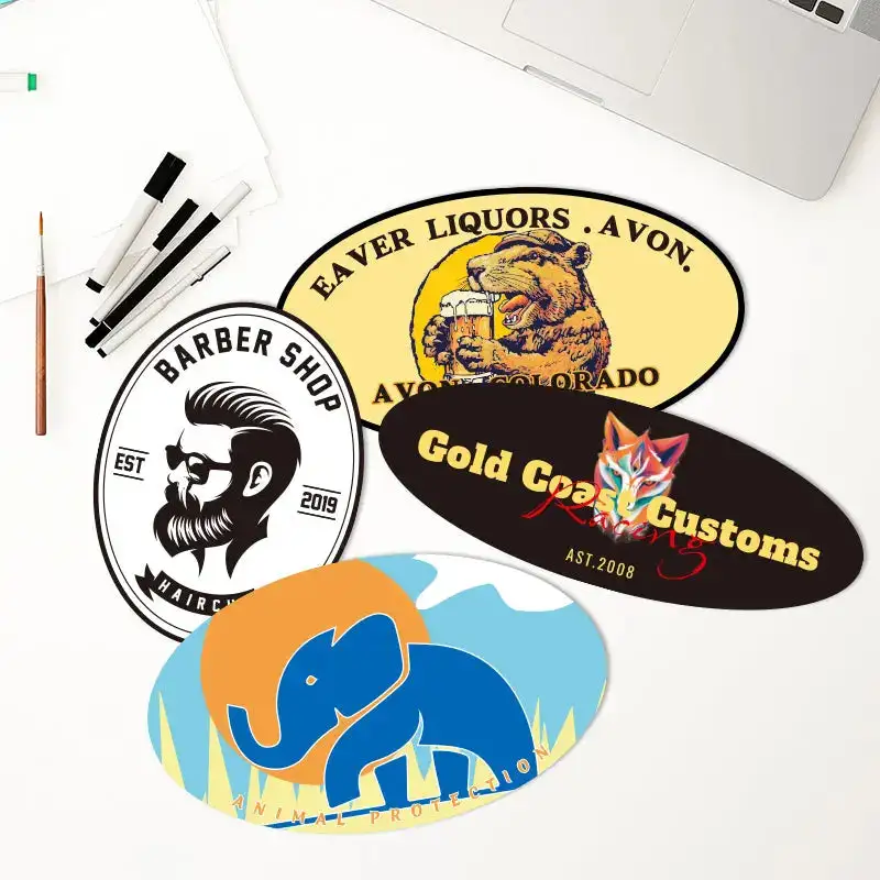 Custom Oval Stickers - Durable & Premium | RacetopPrint